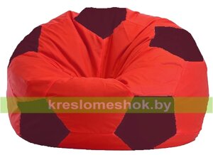 Кресло мешок Мяч М1.1-180 (основа красная, вставка бордовая)