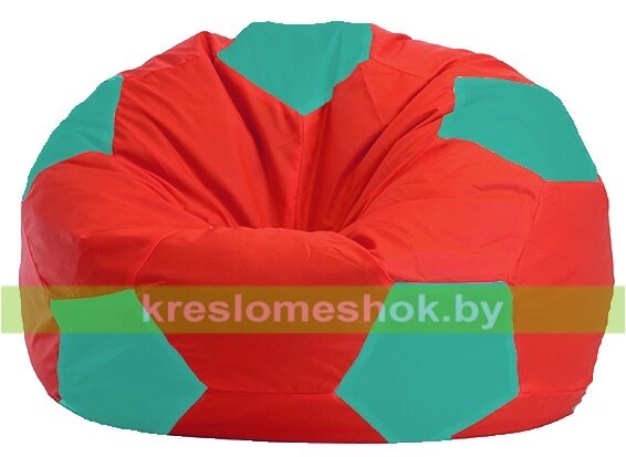 Кресло мешок Мяч М1.1-182 (основа красная, вставка бирюзовая) от компании Интернет-магазин "Kreslomeshok" - фото 1