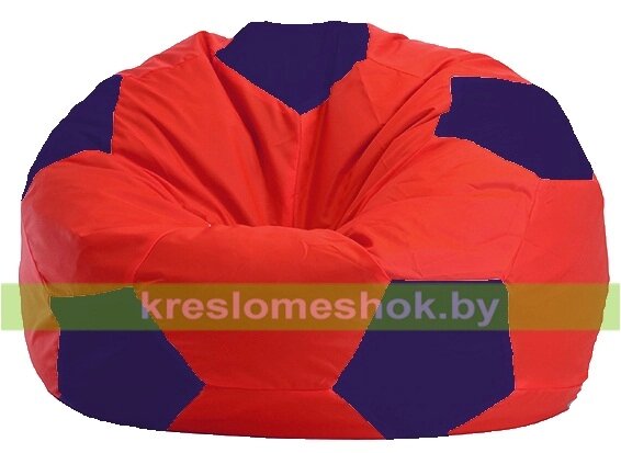 Кресло мешок Мяч М1.1-182 (основа красная, вставка синяя тёмная) от компании Интернет-магазин "Kreslomeshok" - фото 1