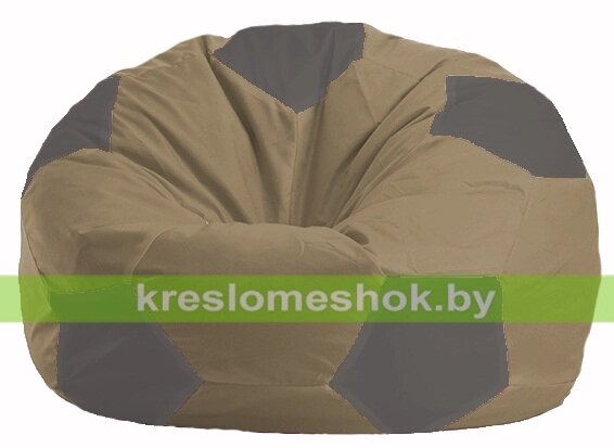 Кресло мешок Мяч М1.1-186 (основа бежевая тёмная, вставка серая) от компании Интернет-магазин "Kreslomeshok" - фото 1