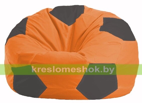 Кресло мешок Мяч М1.1-210 (основа оранжевая, вставка серая тёмная) от компании Интернет-магазин "Kreslomeshok" - фото 1