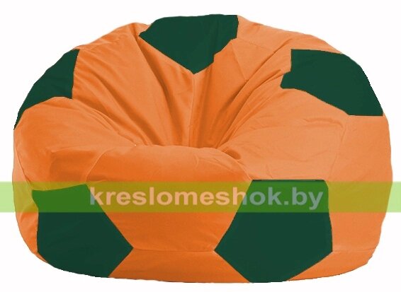 Кресло мешок Мяч М1.1-212 (основа оранжевая, вставка зелёная тёмная) от компании Интернет-магазин "Kreslomeshok" - фото 1