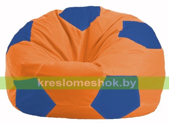Кресло мешок Мяч М1.1-213 (основа оранжевая, вставка синяя) от компании Интернет-магазин "Kreslomeshok" - фото 1
