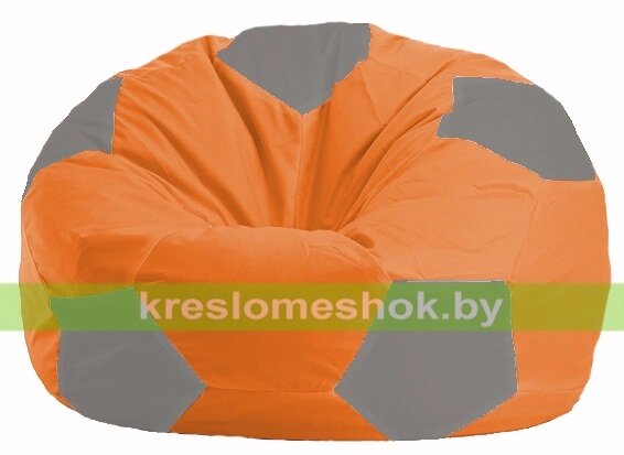 Кресло мешок Мяч М1.1-214 (основа оранжевая, вставка серая) от компании Интернет-магазин "Kreslomeshok" - фото 1