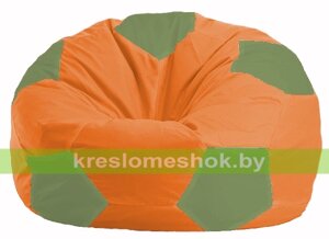 Кресло мешок Мяч М1.1-216 (основа оранжевая, вставка оливковая)