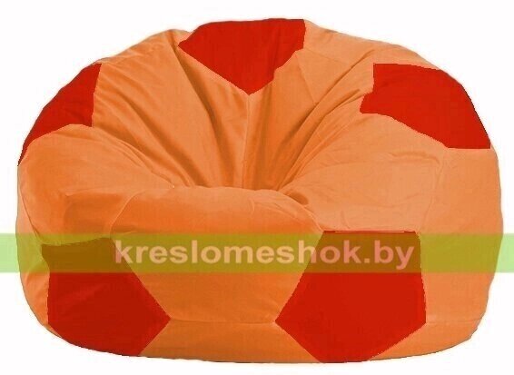 Кресло мешок Мяч М1.1-217 (основа оранжевая, вставка красная) от компании Интернет-магазин "Kreslomeshok" - фото 1