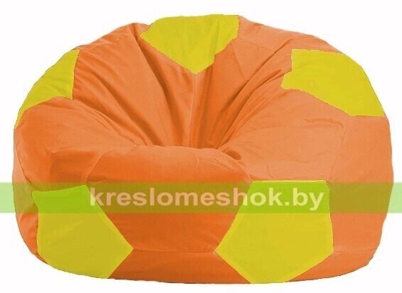 Кресло мешок Мяч М1.1-219 (основа оранжевая, вставка жёлтая) от компании Интернет-магазин "Kreslomeshok" - фото 1
