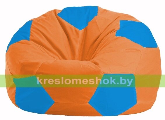 Кресло мешок Мяч М1.1-220 (основа оранжевая, вставка голубая) от компании Интернет-магазин "Kreslomeshok" - фото 1