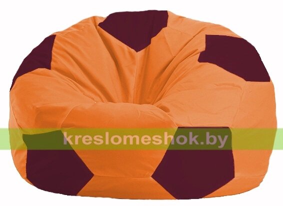 Кресло мешок Мяч М1.1-222 (основа оранжевая, вставка бордовая) от компании Интернет-магазин "Kreslomeshok" - фото 1