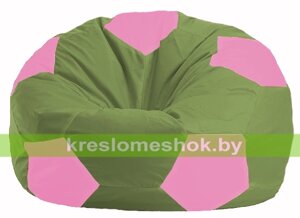 Кресло мешок Мяч М1.1-226 (основа оливковая, вставка розовая)
