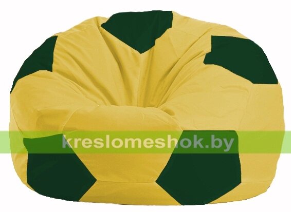 Кресло мешок Мяч М1.1-251 (основа жёлтая, вставка зелёная тёмная) от компании Интернет-магазин "Kreslomeshok" - фото 1