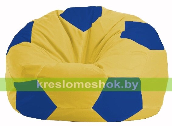 Кресло мешок Мяч М1.1-254 (основа жёлтая, вставка синяя) от компании Интернет-магазин "Kreslomeshok" - фото 1