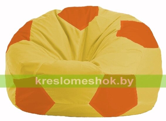 Кресло мешок Мяч М1.1-258 (основа жёлтая, вставка оранжевая) от компании Интернет-магазин "Kreslomeshok" - фото 1