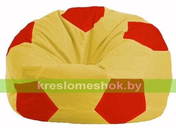 Кресло мешок Мяч М1.1-260 (основа жёлтая, вставка красная) от компании Интернет-магазин "Kreslomeshok" - фото 1