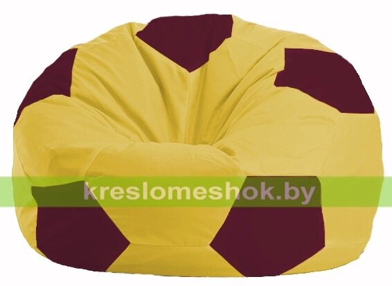 Кресло мешок Мяч М1.1-265 (основа жёлтая, вставка бордовая) от компании Интернет-магазин "Kreslomeshok" - фото 1