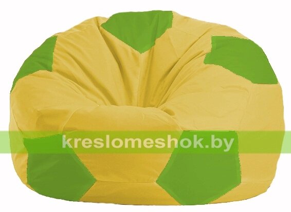 Кресло мешок Мяч М1.1-265 (основа жёлтая, вставка салатовая) от компании Интернет-магазин "Kreslomeshok" - фото 1