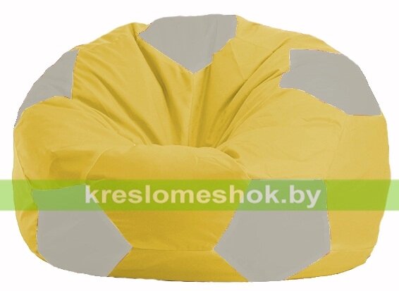 Кресло мешок Мяч М1.1-266 (основа жёлтая, вставка белая) от компании Интернет-магазин "Kreslomeshok" - фото 1