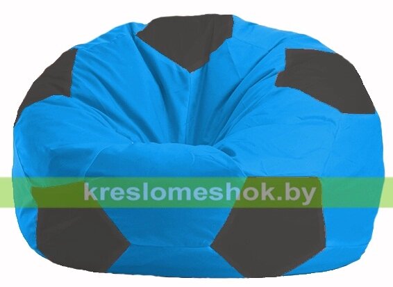 Кресло мешок Мяч М1.1-267 (основа голубая, вставка чёрная) от компании Интернет-магазин "Kreslomeshok" - фото 1