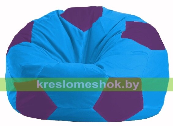 Кресло мешок Мяч М1.1-269 (основа голубая, вставка фиолетовая) от компании Интернет-магазин "Kreslomeshok" - фото 1