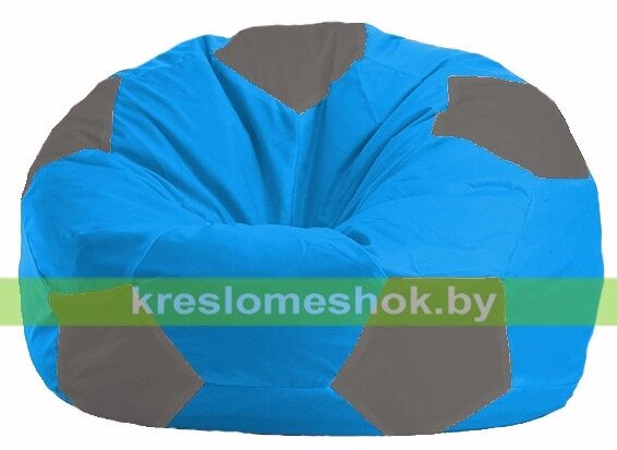 Кресло мешок Мяч М1.1-270 (основа голубая, вставка серая тёмная) от компании Интернет-магазин "Kreslomeshok" - фото 1
