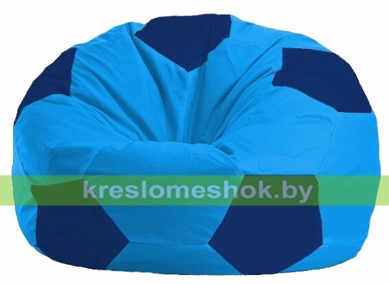 Кресло мешок Мяч М1.1-272 (основа голубая, вставка синяя тёмная) от компании Интернет-магазин "Kreslomeshok" - фото 1