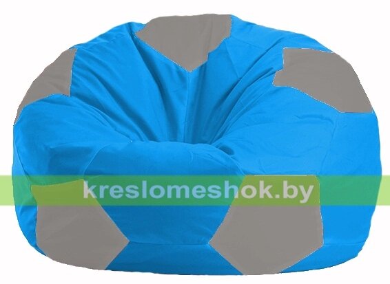 Кресло мешок Мяч М1.1-274 (основа голубая, вставка серая) от компании Интернет-магазин "Kreslomeshok" - фото 1