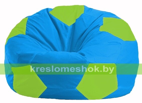 Кресло мешок Мяч М1.1-276 (основа голубая, вставка салатовая) от компании Интернет-магазин "Kreslomeshok" - фото 1