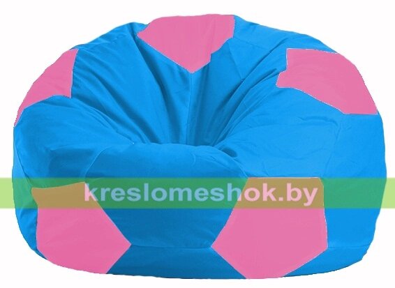 Кресло мешок Мяч М1.1-277 (основа голубая, вставка розовая) от компании Интернет-магазин "Kreslomeshok" - фото 1