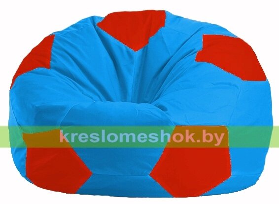 Кресло мешок Мяч М1.1-279 (основа голубая, вставка красная) от компании Интернет-магазин "Kreslomeshok" - фото 1