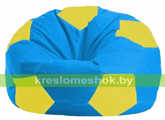 Кресло мешок Мяч М1.1-280 (основа голубая, вставка жёлтая) от компании Интернет-магазин "Kreslomeshok" - фото 1