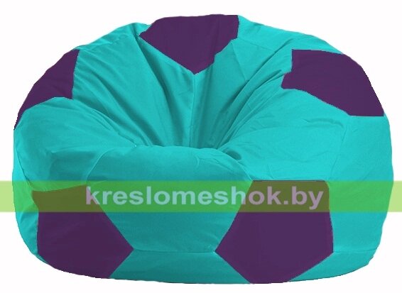 Кресло мешок Мяч М1.1-285 (основа бирюзовая, вставка фиолетовая) от компании Интернет-магазин "Kreslomeshok" - фото 1