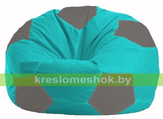 Кресло мешок Мяч М1.1-292 (основа бирюзовая, вставка серая) от компании Интернет-магазин "Kreslomeshok" - фото 1