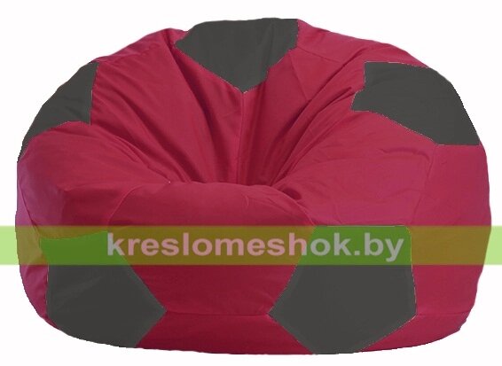 Кресло мешок Мяч М1.1-300 (основа бордовая, вставка серая тёмная) от компании Интернет-магазин "Kreslomeshok" - фото 1