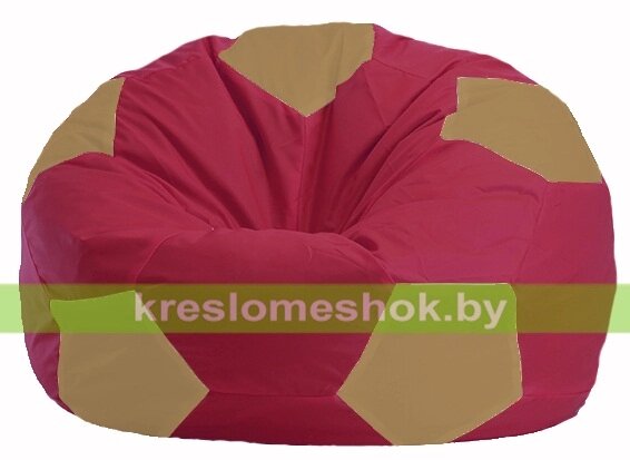 Кресло мешок Мяч М1.1-301 (основа бордовая, вставка бежевая тёмная) от компании Интернет-магазин "Kreslomeshok" - фото 1
