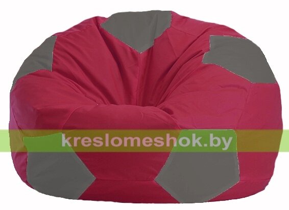 Кресло мешок Мяч М1.1-303 (основа бордовая, вставка серая) от компании Интернет-магазин "Kreslomeshok" - фото 1
