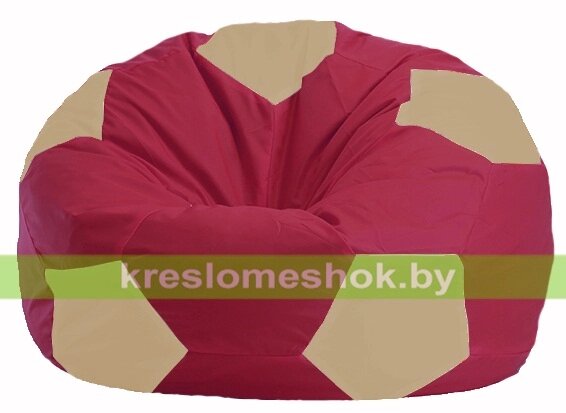 Кресло мешок Мяч М1.1-304 (основа бордовая, вставка бежевая) от компании Интернет-магазин "Kreslomeshok" - фото 1
