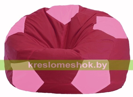 Кресло мешок Мяч М1.1-306 (основа бордовая, вставка розовая) от компании Интернет-магазин "Kreslomeshok" - фото 1