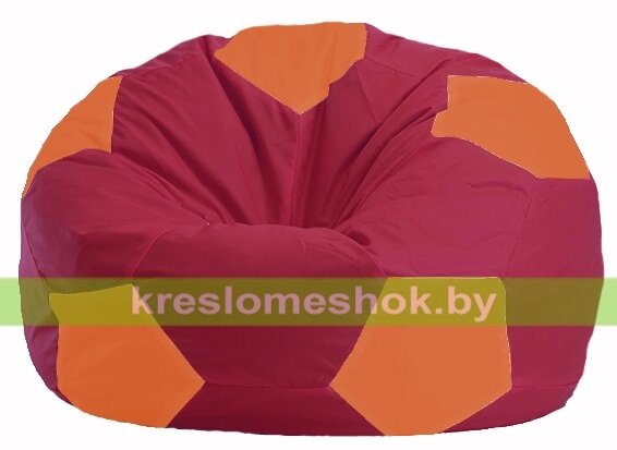 Кресло мешок Мяч М1.1-307 (основа бордовая, вставка оранжевая) от компании Интернет-магазин "Kreslomeshok" - фото 1
