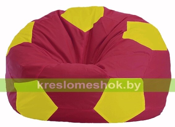 Кресло мешок Мяч М1.1-309 (основа бордовая, вставка жёлтая) от компании Интернет-магазин "Kreslomeshok" - фото 1