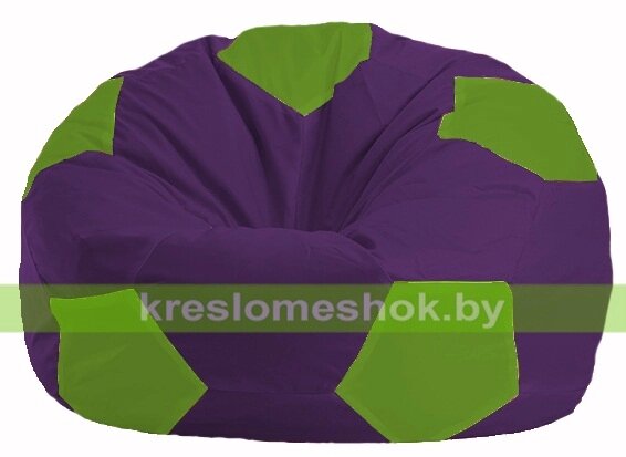 Кресло мешок Мяч М1.1-31 (основа фиолетовая, вставка салатовая) от компании Интернет-магазин "Kreslomeshok" - фото 1