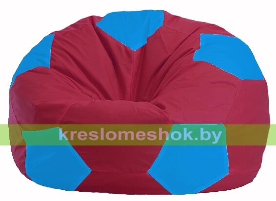 Кресло мешок Мяч М1.1-310 (основа бордовая, вставка голубая) от компании Интернет-магазин "Kreslomeshok" - фото 1