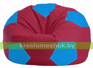 Кресло мешок Мяч М1.1-310 (основа бордовая, вставка голубая)