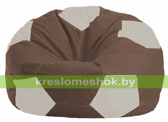 Кресло мешок Мяч М1.1-316 (основа коричневая, вставка белая) от компании Интернет-магазин "Kreslomeshok" - фото 1