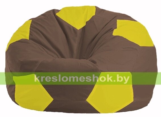 Кресло мешок Мяч М1.1-316 (основа коричневая, вставка жёлтая) от компании Интернет-магазин "Kreslomeshok" - фото 1