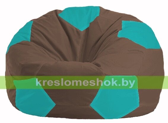 Кресло мешок Мяч М1.1-317 (основа коричневая, вставка бирюзовая) от компании Интернет-магазин "Kreslomeshok" - фото 1
