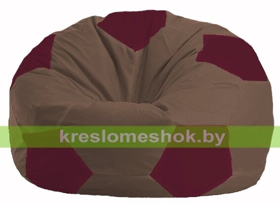 Кресло мешок Мяч М1.1-318 (основа коричневая, вставка бордовая) от компании Интернет-магазин "Kreslomeshok" - фото 1