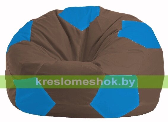 Кресло мешок Мяч М1.1-319 (основа коричневая, вставка голубая) от компании Интернет-магазин "Kreslomeshok" - фото 1