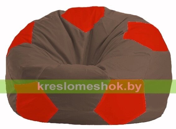 Кресло мешок Мяч М1.1-319 (основа коричневая, вставка красная) от компании Интернет-магазин "Kreslomeshok" - фото 1