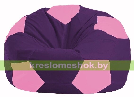 Кресло мешок Мяч М1.1-32 (основа фиолетовая, вставка розовая) от компании Интернет-магазин "Kreslomeshok" - фото 1