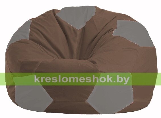 Кресло мешок Мяч М1.1-327 (основа коричневая, вставка серая) от компании Интернет-магазин "Kreslomeshok" - фото 1